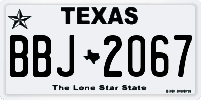 TX license plate BBJ2067