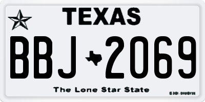 TX license plate BBJ2069