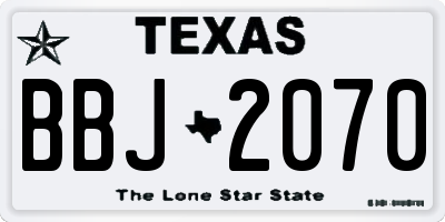 TX license plate BBJ2070