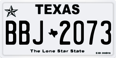 TX license plate BBJ2073