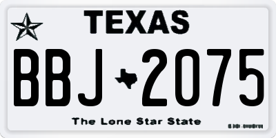 TX license plate BBJ2075