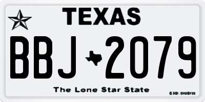 TX license plate BBJ2079