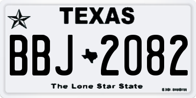 TX license plate BBJ2082