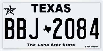 TX license plate BBJ2084