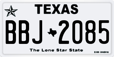 TX license plate BBJ2085