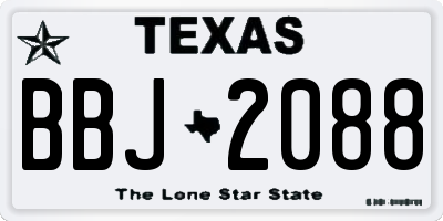 TX license plate BBJ2088