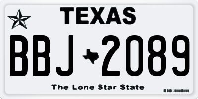 TX license plate BBJ2089