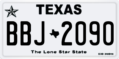 TX license plate BBJ2090