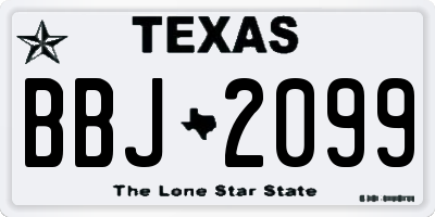 TX license plate BBJ2099