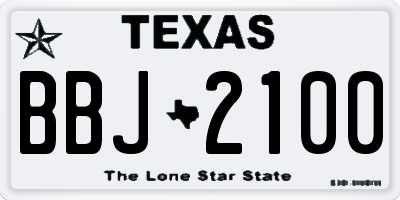 TX license plate BBJ2100