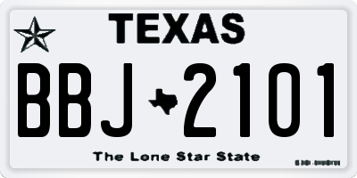 TX license plate BBJ2101