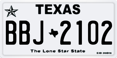 TX license plate BBJ2102