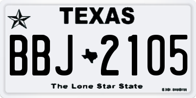 TX license plate BBJ2105