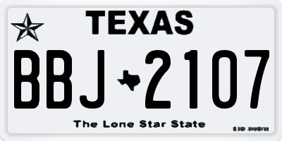 TX license plate BBJ2107