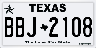 TX license plate BBJ2108