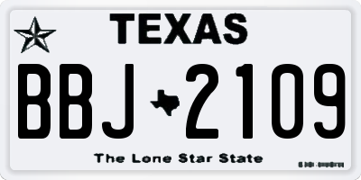 TX license plate BBJ2109