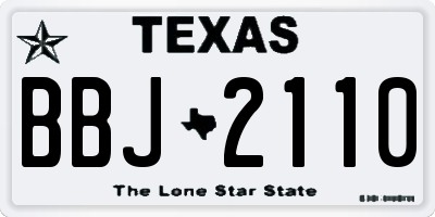 TX license plate BBJ2110