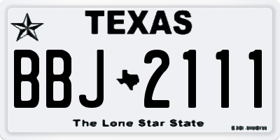 TX license plate BBJ2111