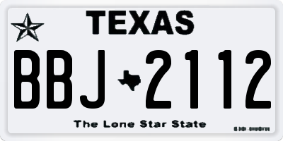 TX license plate BBJ2112