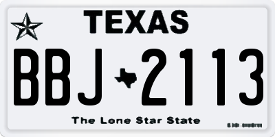 TX license plate BBJ2113