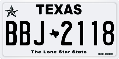 TX license plate BBJ2118