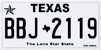 TX license plate BBJ2119