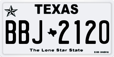 TX license plate BBJ2120