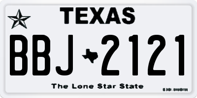 TX license plate BBJ2121