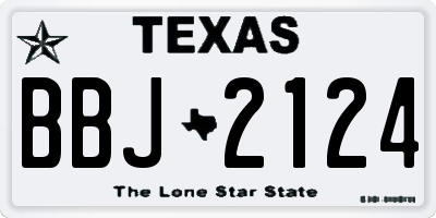 TX license plate BBJ2124