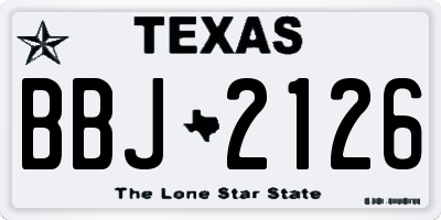 TX license plate BBJ2126