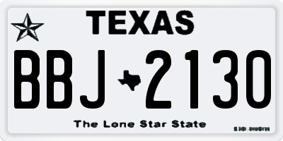 TX license plate BBJ2130