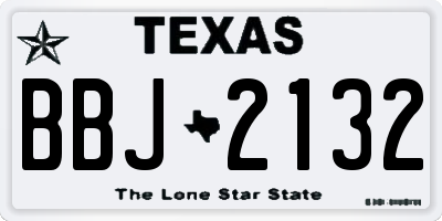 TX license plate BBJ2132