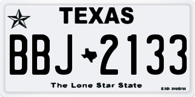 TX license plate BBJ2133