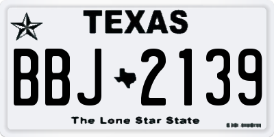 TX license plate BBJ2139