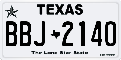 TX license plate BBJ2140