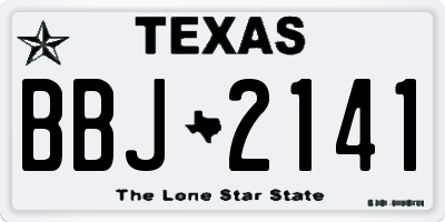 TX license plate BBJ2141