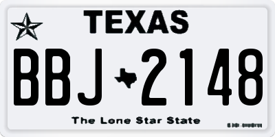 TX license plate BBJ2148