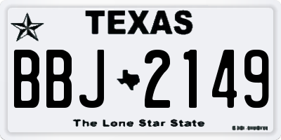 TX license plate BBJ2149