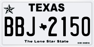 TX license plate BBJ2150