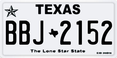 TX license plate BBJ2152