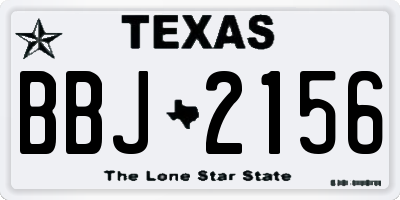 TX license plate BBJ2156