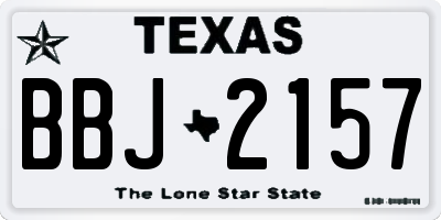 TX license plate BBJ2157