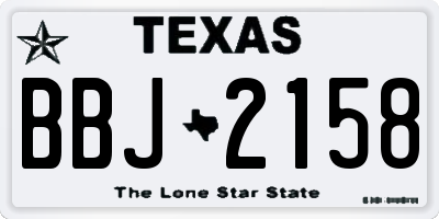 TX license plate BBJ2158