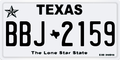 TX license plate BBJ2159