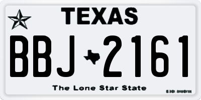 TX license plate BBJ2161