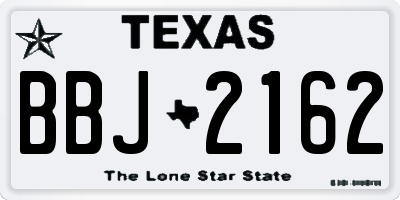 TX license plate BBJ2162