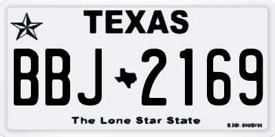 TX license plate BBJ2169