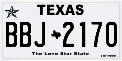 TX license plate BBJ2170