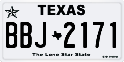 TX license plate BBJ2171