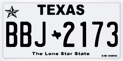 TX license plate BBJ2173